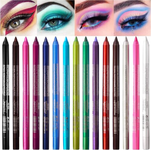12 Colorful Eyeliner Pen Set,Eye Shadow Pencil,