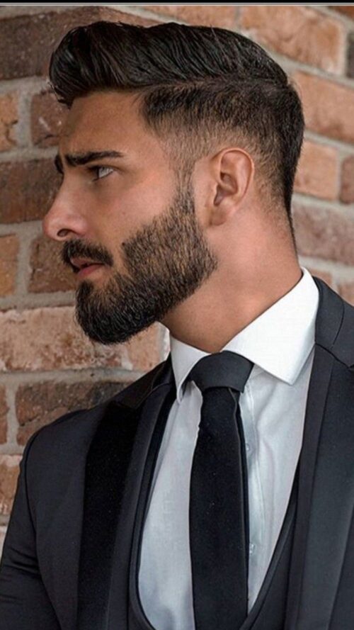 Men Beard Buzz Cut